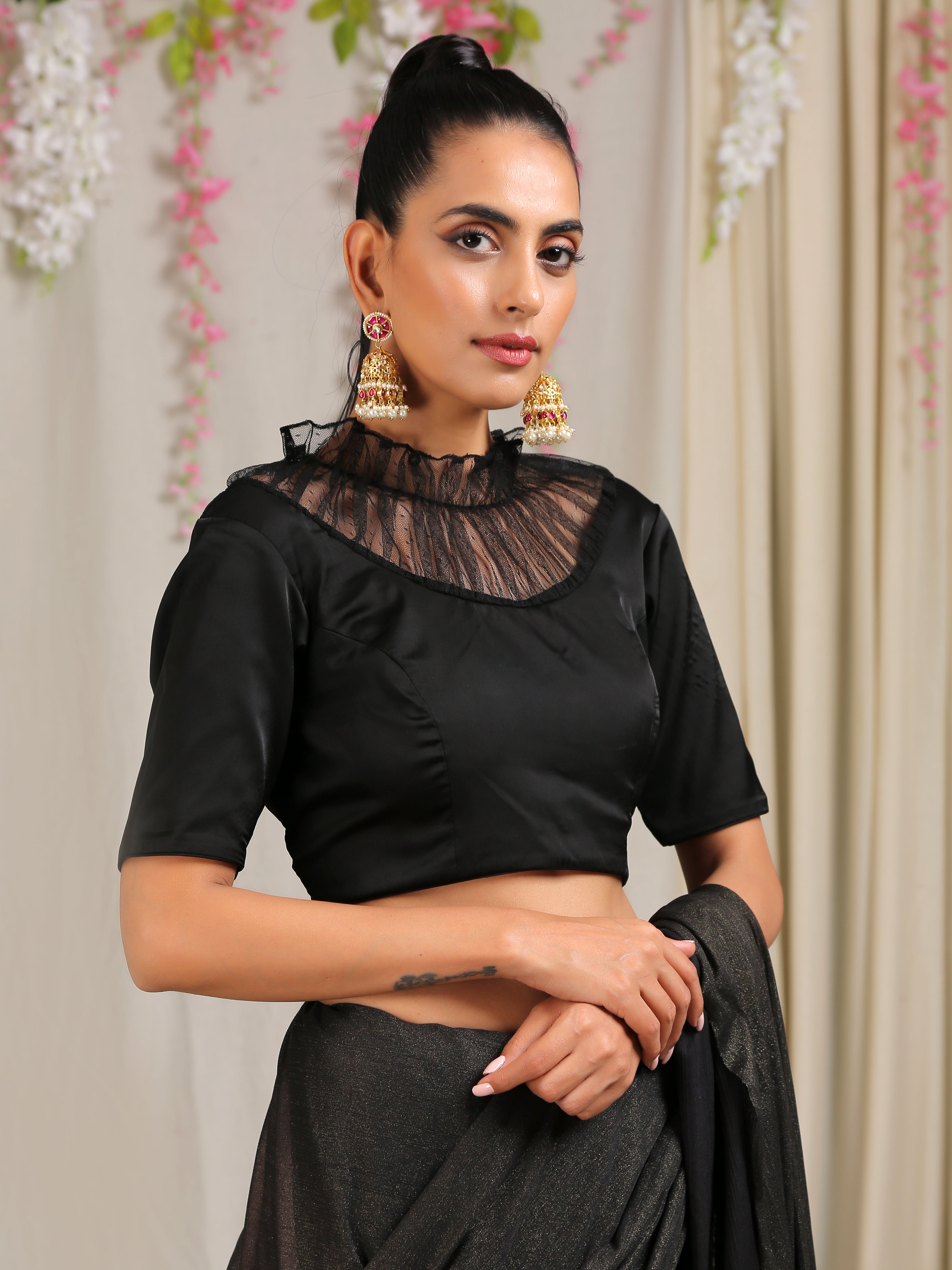 Buy Triyah Victorian Satin Net Blouse online